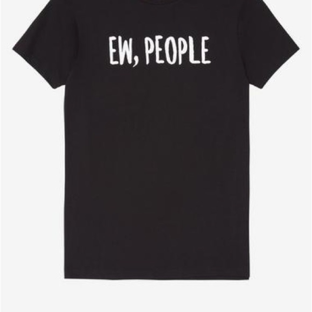 Hot Topic Black Short Sleeve Tee Ew People Statement
